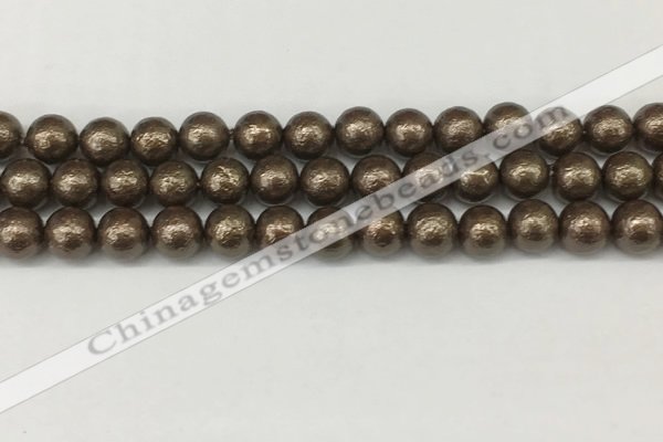 CSB2312 15.5 inches 8mm round wrinkled shell pearl beads wholesale