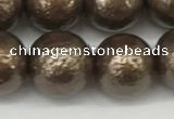 CSB2314 15.5 inches 12mm round wrinkled shell pearl beads wholesale