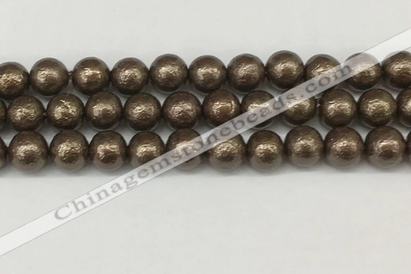 CSB2314 15.5 inches 12mm round wrinkled shell pearl beads wholesale