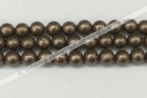 CSB2315 15.5 inches 14mm round wrinkled shell pearl beads wholesale