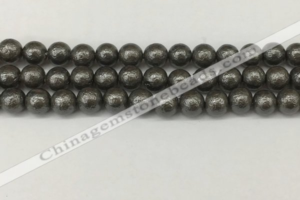 CSB2323 15.5 inches 10mm round wrinkled shell pearl beads wholesale