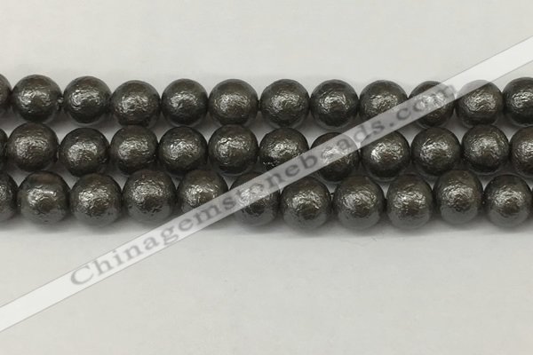 CSB2325 15.5 inches 14mm round wrinkled shell pearl beads wholesale