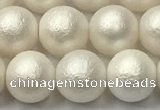 CSB2362 15.5 inches 8mm round matte wrinkled shell pearl beads