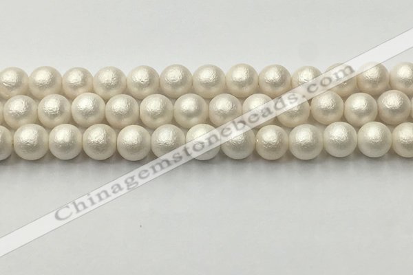 CSB2362 15.5 inches 8mm round matte wrinkled shell pearl beads