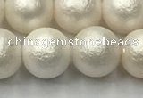 CSB2363 15.5 inches 10mm round matte wrinkled shell pearl beads