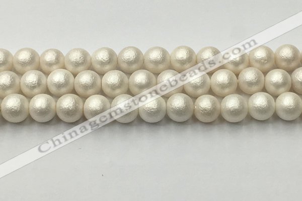 CSB2363 15.5 inches 10mm round matte wrinkled shell pearl beads