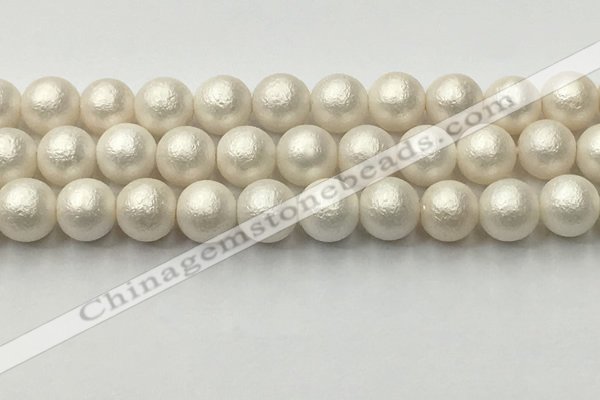 CSB2364 15.5 inches 12mm round matte wrinkled shell pearl beads