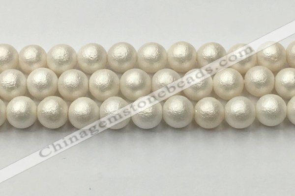 CSB2365 15.5 inches 14mm round matte wrinkled shell pearl beads