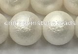 CSB2366 15.5 inches 16mm round matte wrinkled shell pearl beads