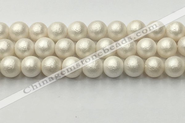 CSB2366 15.5 inches 16mm round matte wrinkled shell pearl beads