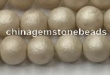 CSB2371 15.5 inches 6mm round matte wrinkled shell pearl beads