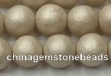 CSB2372 15.5 inches 8mm round matte wrinkled shell pearl beads