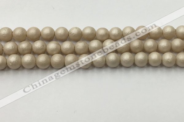 CSB2372 15.5 inches 8mm round matte wrinkled shell pearl beads