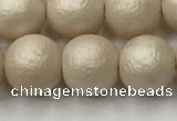 CSB2373 15.5 inches 10mm round matte wrinkled shell pearl beads