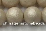 CSB2375 15.5 inches 14mm round matte wrinkled shell pearl beads