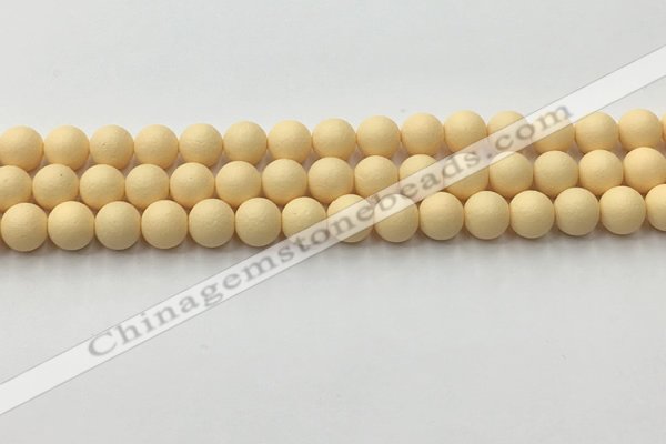 CSB2381 15.5 inches 6mm round matte wrinkled shell pearl beads