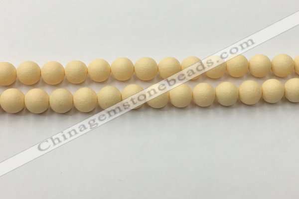 CSB2382 15.5 inches 8mm round matte wrinkled shell pearl beads