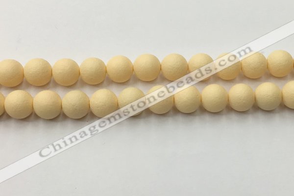 CSB2384 15.5 inches 12mm round matte wrinkled shell pearl beads