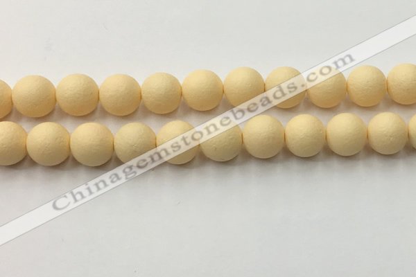 CSB2385 15.5 inches 14mm round matte wrinkled shell pearl beads