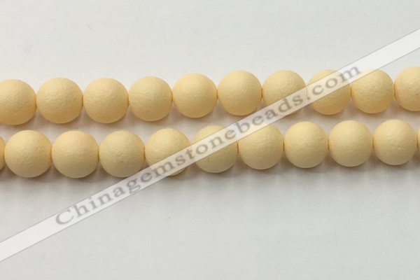 CSB2386 15.5 inches 16mm round matte wrinkled shell pearl beads