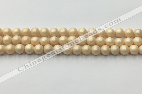 CSB2390 15.5 inches 4mm round matte wrinkled shell pearl beads