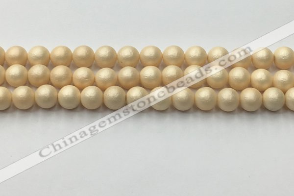 CSB2391 15.5 inches 6mm round matte wrinkled shell pearl beads