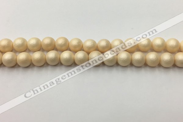 CSB2392 15.5 inches 8mm round matte wrinkled shell pearl beads