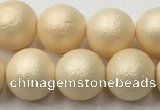 CSB2393 15.5 inches 10mm round matte wrinkled shell pearl beads