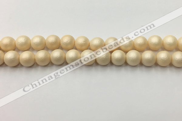 CSB2393 15.5 inches 10mm round matte wrinkled shell pearl beads