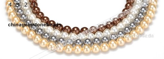 CSB24 16 inches 12mm round shell pearl beads Wholesale