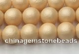 CSB2400 15.5 inches 4mm round matte wrinkled shell pearl beads