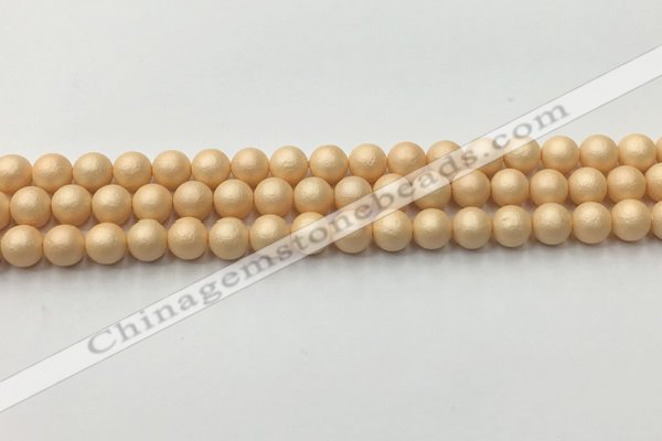 CSB2400 15.5 inches 4mm round matte wrinkled shell pearl beads