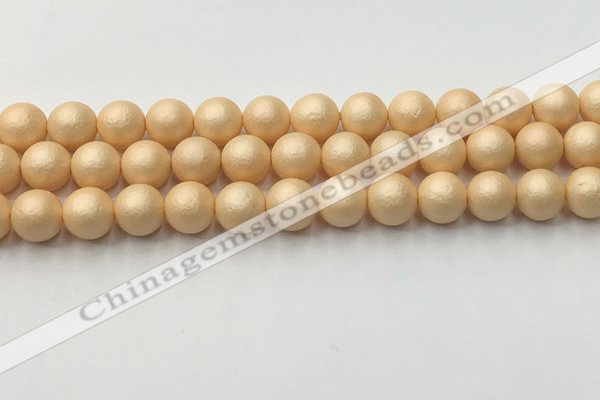 CSB2402 15.5 inches 8mm round matte wrinkled shell pearl beads