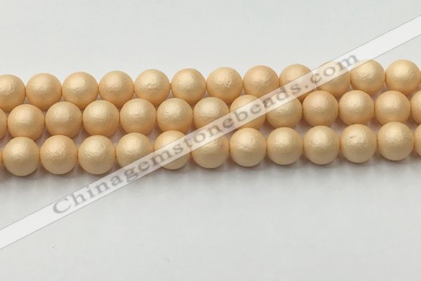 CSB2403 15.5 inches 10mm round matte wrinkled shell pearl beads