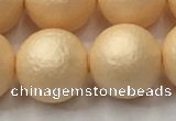 CSB2405 15.5 inches 14mm round matte wrinkled shell pearl beads