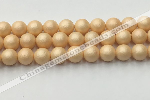 CSB2405 15.5 inches 14mm round matte wrinkled shell pearl beads