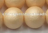 CSB2406 15.5 inches 16mm round matte wrinkled shell pearl beads