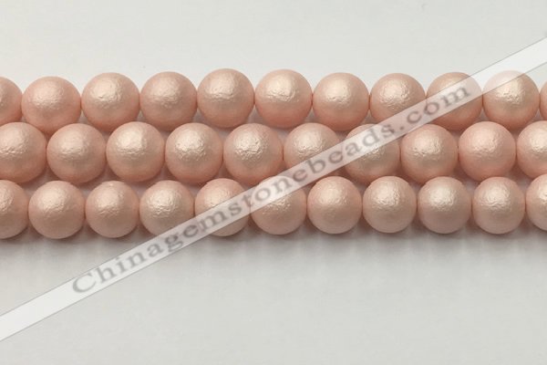 CSB2415 15.5 inches 14mm round matte wrinkled shell pearl beads