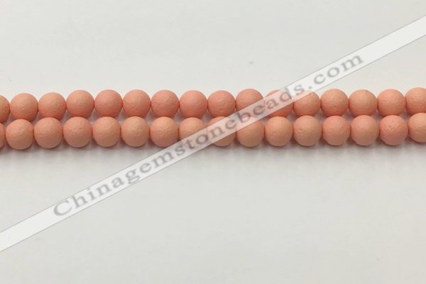 CSB2421 15.5 inches 6mm round matte wrinkled shell pearl beads