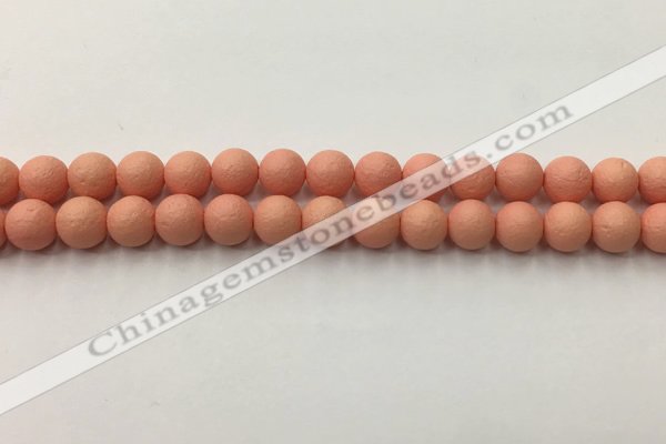 CSB2422 15.5 inches 8mm round matte wrinkled shell pearl beads