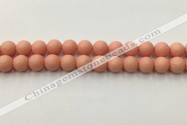 CSB2423 15.5 inches 10mm round matte wrinkled shell pearl beads