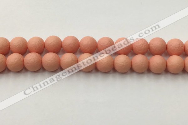 CSB2424 15.5 inches 12mm round matte wrinkled shell pearl beads