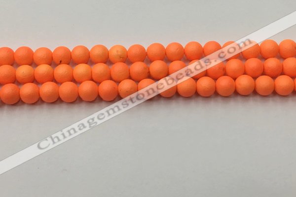 CSB2431 15.5 inches 6mm round matte wrinkled shell pearl beads