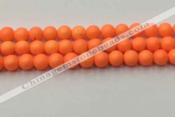 CSB2433 15.5 inches 10mm round matte wrinkled shell pearl beads