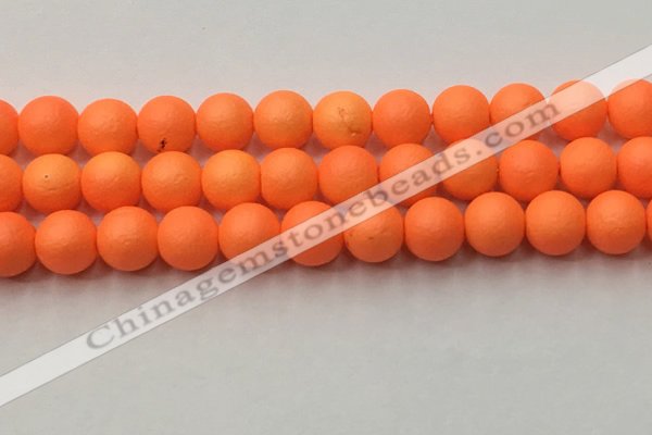 CSB2434 15.5 inches 12mm round matte wrinkled shell pearl beads