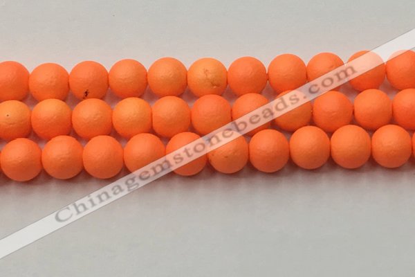 CSB2435 15.5 inches 14mm round matte wrinkled shell pearl beads