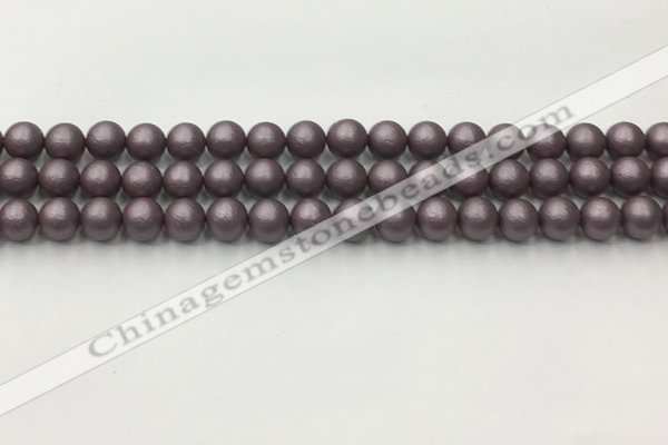 CSB2440 15.5 inches 4mm round matte wrinkled shell pearl beads