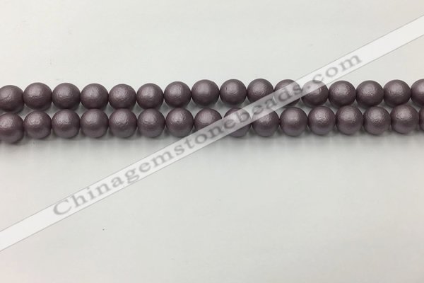 CSB2441 15.5 inches 6mm round matte wrinkled shell pearl beads