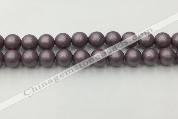 CSB2445 15.5 inches 14mm round matte wrinkled shell pearl beads
