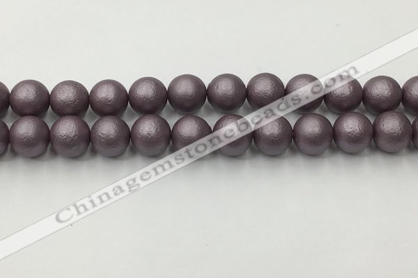 CSB2445 15.5 inches 14mm round matte wrinkled shell pearl beads